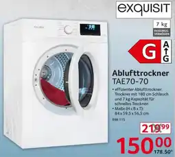 Selgros exquisit Ablufttrockner TAE70-70 Angebot