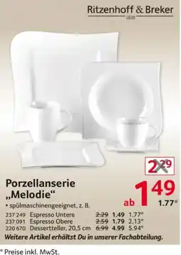 Selgros Ritzenhoff & Breker Porzellanserie „Melodie“ Angebot
