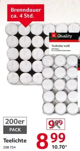 Selgros Quality Teelichte weiß Angebot