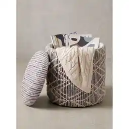 Netto Marken-Discount Sitzhocker Stoff Grau-Beige Ø 40x45 cm - RHONE Kadima Design Angebot