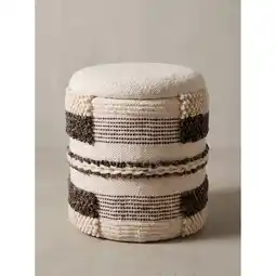 Netto Marken-Discount Sitzhocker Stoff mit Stauraum Beige-Braun Ø 40x45 cm - RHONE Kadima Angebot