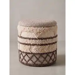 Netto Marken-Discount Sitzhocker Stoff mit Rauten Beige-Braun Ø 40x45 cm - RHONE Kadima Angebot