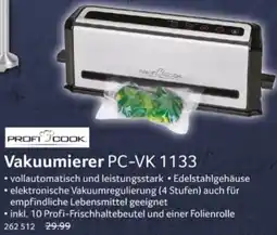 Selgros PROFI COOK Vakuumierer PC-VK 1133 Angebot