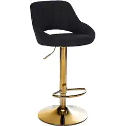 Netto Marken-Discount CLP Barhocker Milet Stoff gold - Farbe: schwarz, Gestellfarbe: gold Angebot