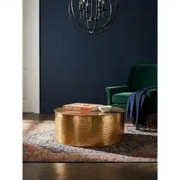 Netto Marken-Discount Couchtisch rund in Gold, Aluminium, Orientalisches Design, 75x31x75 cm Angebot