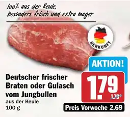 HIT Deutscher frischer Braten oder Gulasch vom Jungbull Angebot