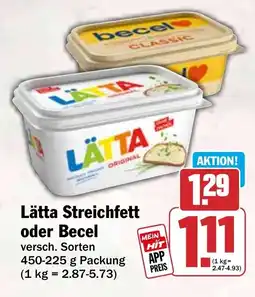 HIT Lätta Streichfett oder Becel Angebot