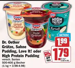 HIT Dr. Oetker Grütze, Sahne Pudding, Love It! oder High Protein Pudding Angebot