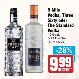 HIT 9 Mile Vodka, Three Sixty oder The Standard Vodka Angebot