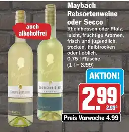 HIT Maybach Rebsortenweine oder Secco Angebot