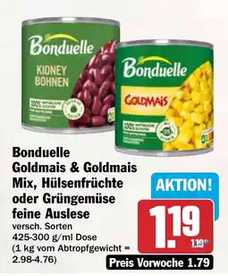 HIT Bonduelle Goldmais & Goldmais Mix, Hülsenfrüchte oder GrünGemüse feine Auslese Angebot