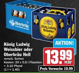 HIT König Ludwig Weissbier oder Oberbräu Hell Angebot