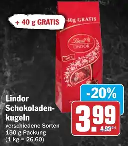 HIT Lindor Schokoladen-kugeln Angebot