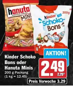 HIT Kinder Schoko Bons oder Hanuta Minis Angebot