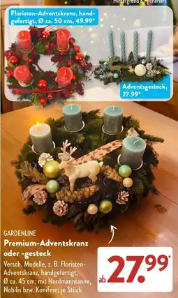 Aldi Süd GARDENLINE Premium-Adventskranz oder -gesteck Angebot