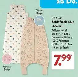 Aldi Süd LILY & DAN Schlafsack oder -Overall Angebot