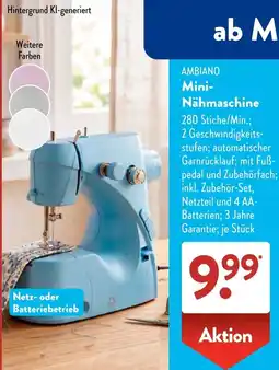 Aldi Süd AMBiano Mini-Nähmaschine Angebot