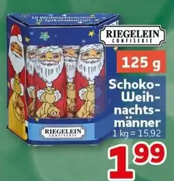 CENTERSHOP Riegelein Schoko-Weihnachtsmänner Angebot