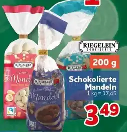 CENTERSHOP Riegelein Schokolierte Mandeln Angebot