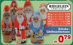 CENTERSHOP Riegelein Schoko-Weihnachtsmann Angebot