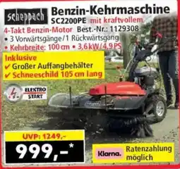 Norma scheppach Benzin-Kehrmaschine SC2200PE Angebot