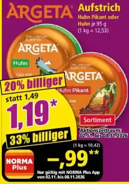 Norma ARGETA Aufstrich Huhn Angebot