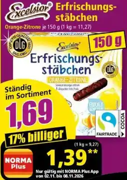 Norma Excelsior Erfrischungsstäbchen Orange-Zitrone Angebot