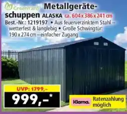 Norma GreenYard Metallgeräteschuppen ALASKA Angebot