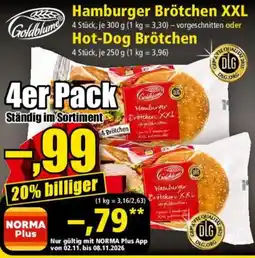 Norma Goldblume Hamburger Brötchen XXL Angebot