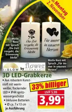 Norma I-GLOW by flower 3D LED-Grabkerze Angebot