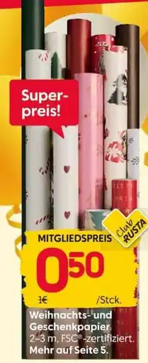 Rusta Club RUSTA Weihnachts- und Geschenkpapier Angebot