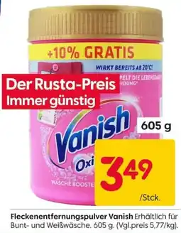 Rusta Fleckenentfernungs pulver Vanish Angebot