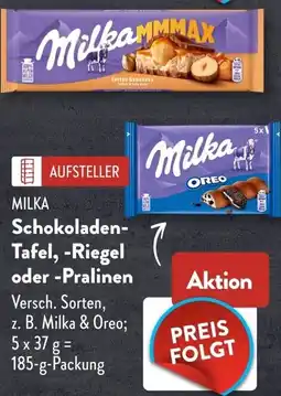 Aldi Süd Milka Schokoladen-Tafel, Riegel oder Pralinen Angebot
