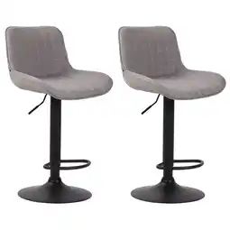 Netto Marken-Discount CLP 2er Set Barhocker Lentini Stoff schwarz - Farbe: grau, Gestellfarbe: schwarz Angebot