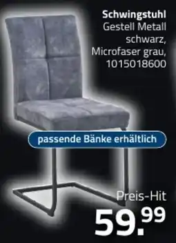 ROLLER Schwingstuhl Gestell Metall schwarz, Microfaser grau Angebot