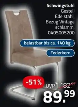 ROLLER Schwingstuhl Gestell Edelstahl, Bezug Vintage schlamms Angebot