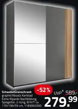 ROLLER Schwebetürenschrank graphit/Absatz Karlstad Angebot