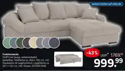 ROLLER Funktionsecke Stoff Cord taupe Angebot