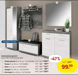 ROLLER Garderobenprogramm Rauchsilber Nachbildung/weiß Angebot