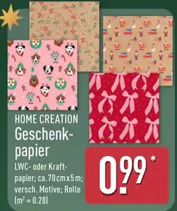 Aldi Nord HOME CREATION Geschenkpapier Angebot