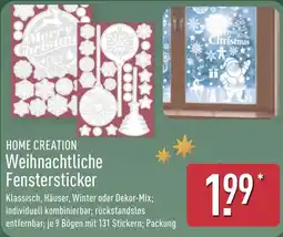 Aldi Nord HOME CREATION Weihnachtliche Fenstersticker Angebot
