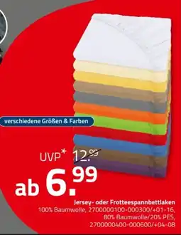 ROLLER Jersey- oder Frotteespannbettlaken Angebot