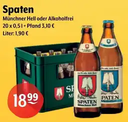 Getränke Hoffmann Spaten Münchner Hell oder Alkoholfrei Angebot