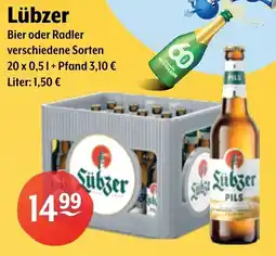 Getränke Hoffmann Lübzer Bier oder Radler Angebot