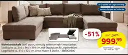 ROLLER Wohnlandschaft Stoff braun Angebot