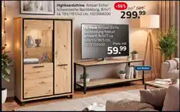 ROLLER Highboardvitrine Artisan Eiche/Schwarzeiche Nachbildung Angebot