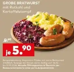 porta GROBE BRATWURST mit Rotkohl und Kartoffelstempf Angebot