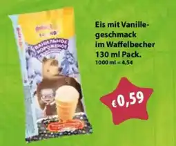 Mix Markt Gelato Eis mit Vanillegeschmack im Waffelbecher Angebot