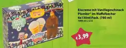 Mix Markt Eiscreme mit Vanillegeschmack Plombir im Waffelbecher Angebot