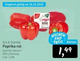 KONSUM Gut & Günstig Paprika rot Angebot
